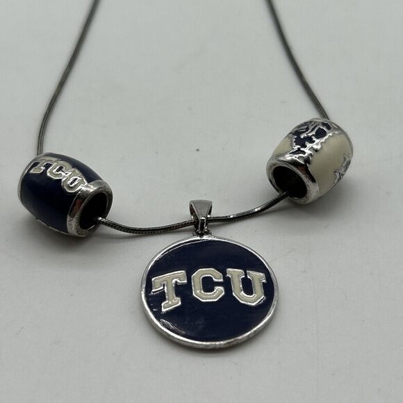 Teagan Co. .925 Sterling Silver TCU Texas Christian University Necklace - Picture 2 of 8